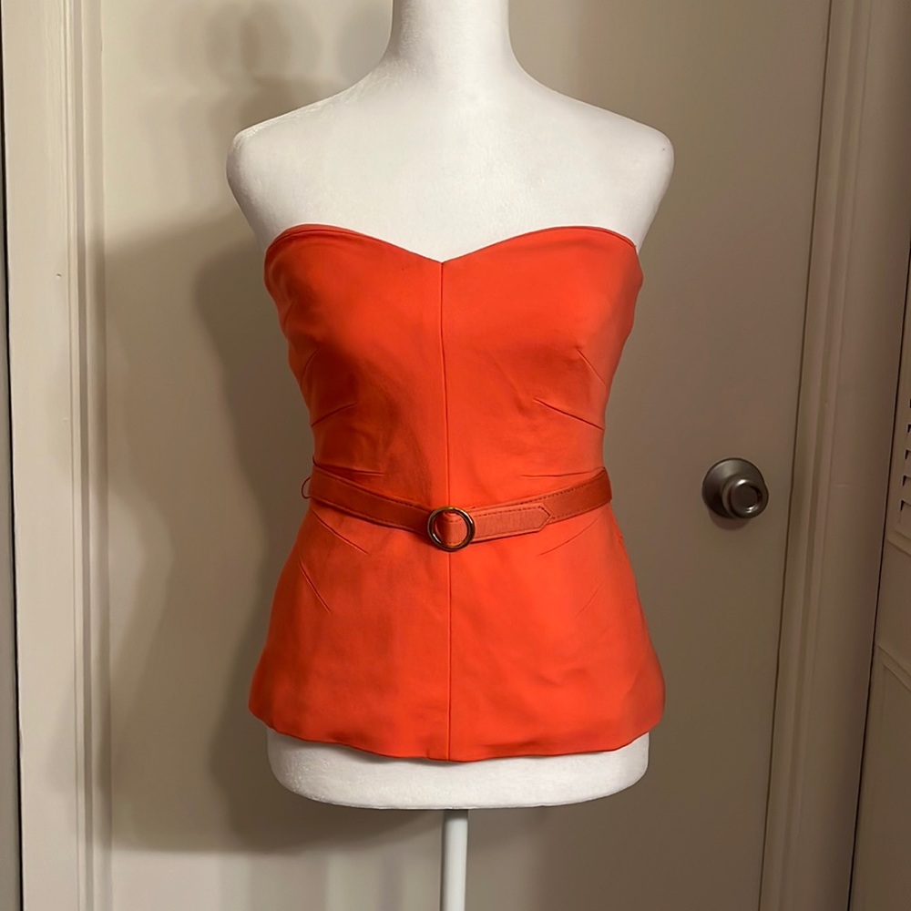 Trina Turk Coral Sleeveless Tube Top Bustier Size 2